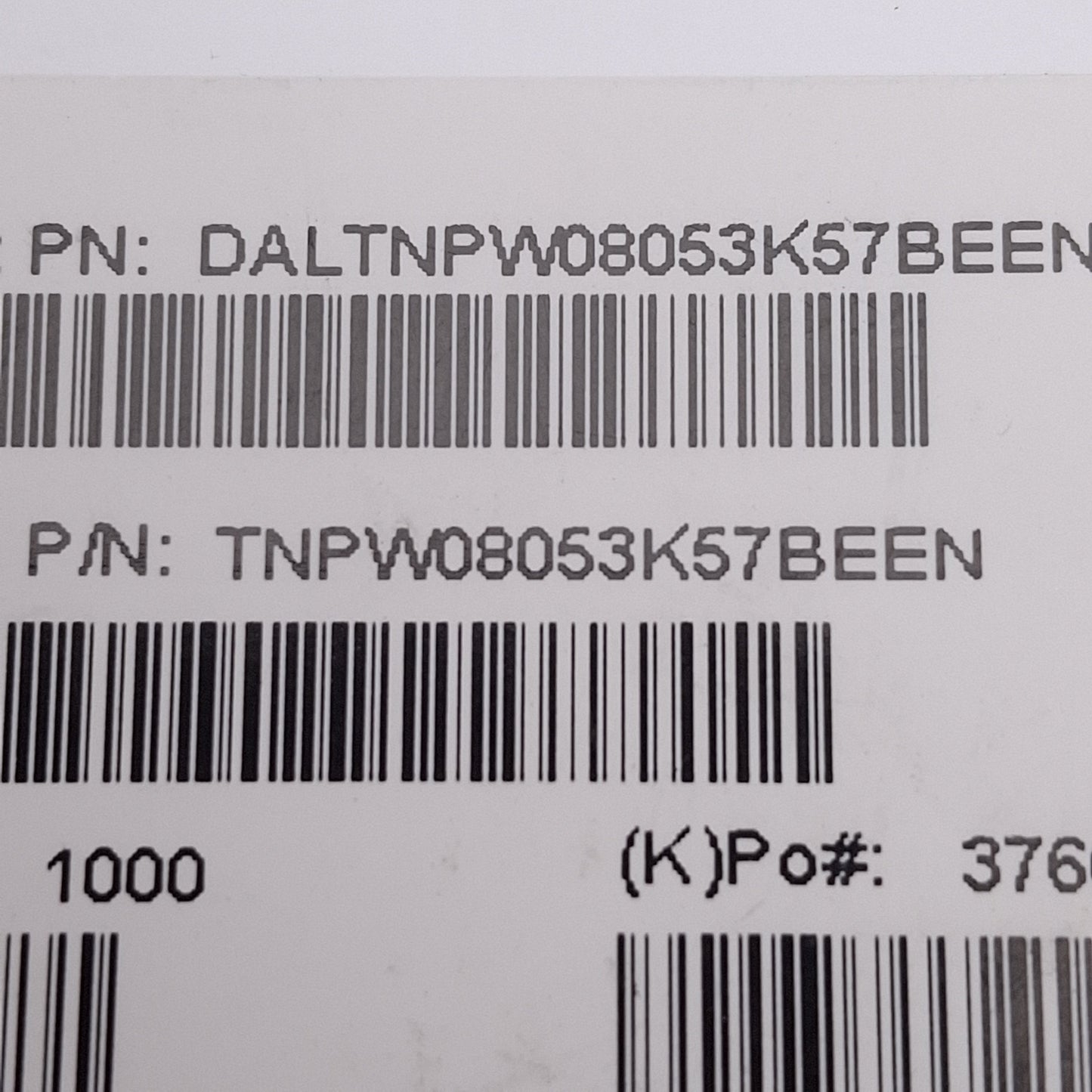 New Lot of 75 Vishay Dale TNPW08053K57BEEN Chip Resistor, 3.57k Ohms ± 0.1%, 0.26W