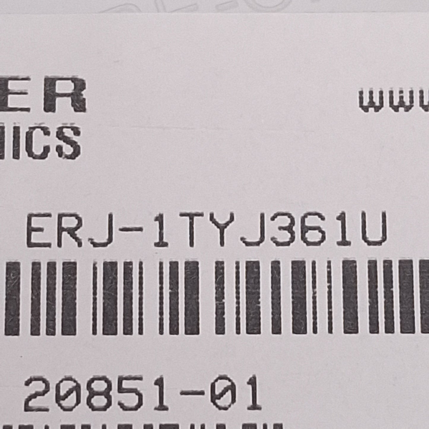 New Lot of 1000 Panasonic ERJ-1TYJ361U Thick Film Chip Resistor, 360 Ohm ± 5%, 1W