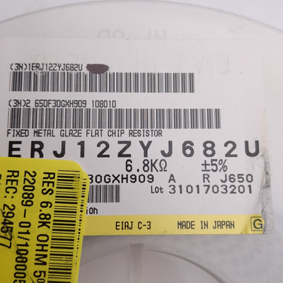 New Lot of 900 Panasonic ERJ-12ZYJ682U Thick Film Chip Resistor, 6.8k Ohm ± 5%, 3/4W