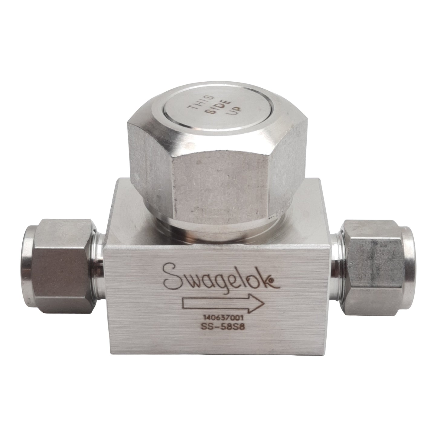 New Swagelok SS-58S8 Lift Check Valve, 2-Way, ø1/2in Tube, 2.2Cv Flow, 6000psig Max