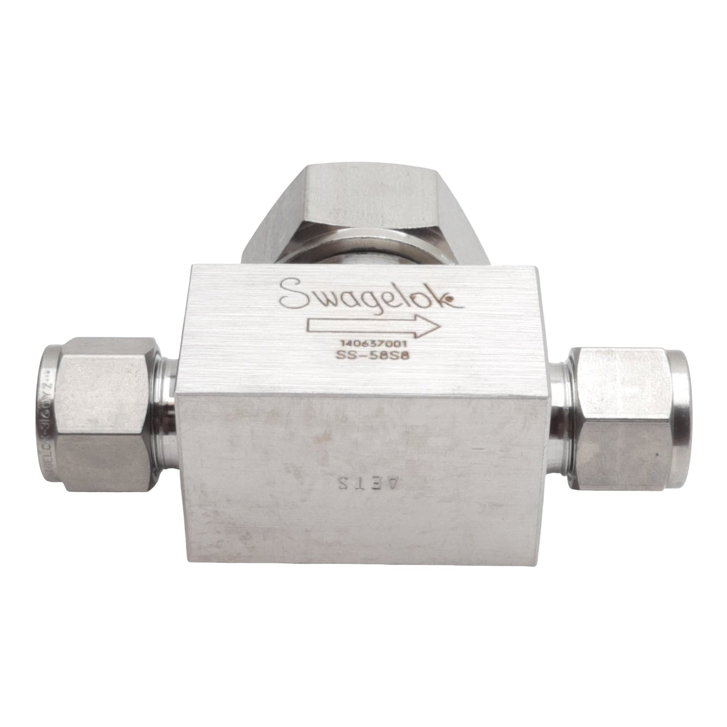New Swagelok SS-58S8 Lift Check Valve, 2-Way, ø1/2in Tube, 2.2Cv Flow, 6000psig Max