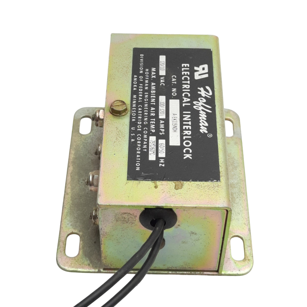Used Hoffman AEK115NDH Electrical Interlock Switch, 110/120VAC, 0.10/0.12A