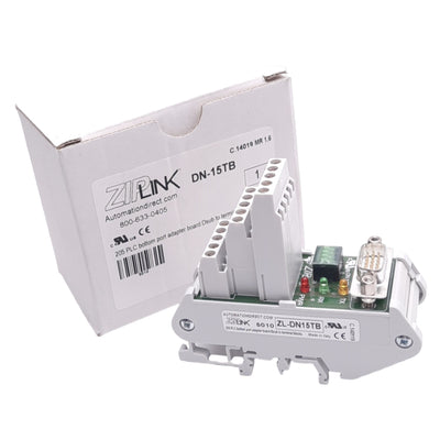 New Automation Direct DN-15TB ZIPLink Breakout Board, D-Sub 15-Pin Male, RS232/422