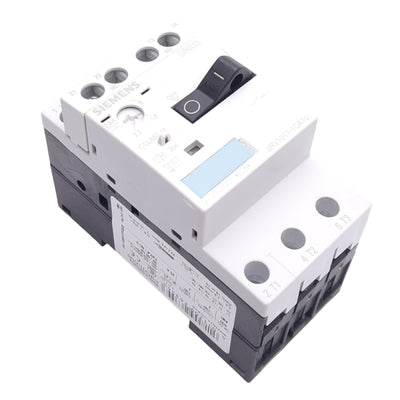 New – Open box Siemens 3RV1011-1CA10 Motor Circuit Breaker, 1.8-2.5A, 1NC 1NO Aux, 690VAC