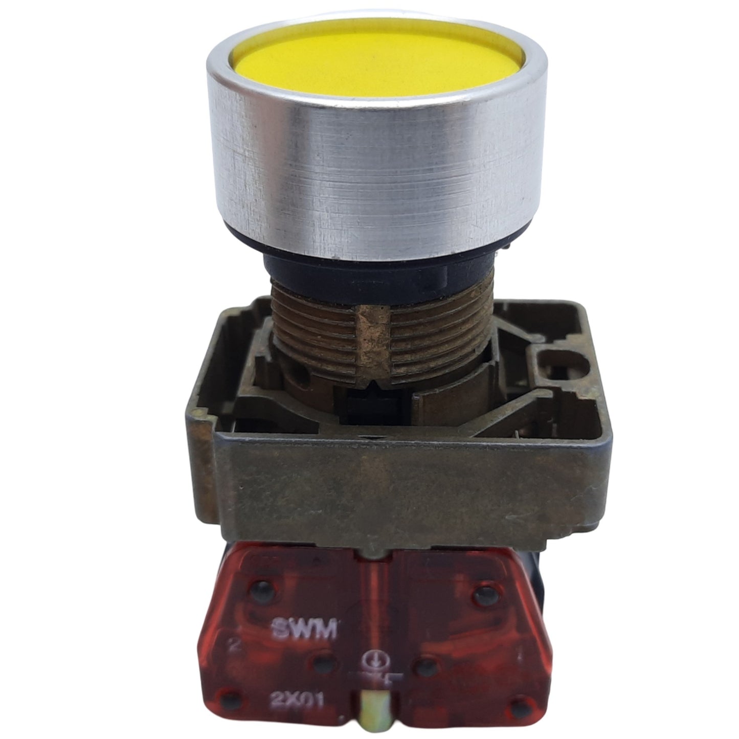 Used Allen Bradley 800EM-F5 800E-2LX11 Momentary Push Button, 1NO-1NC, 10A 600V AC/DC