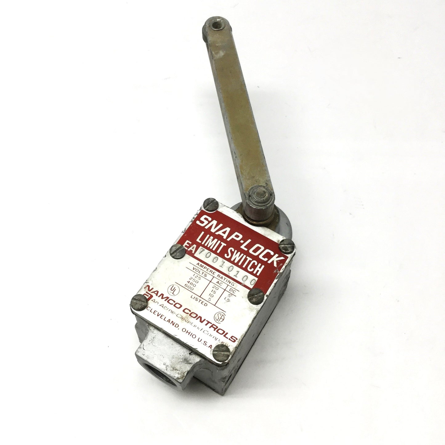 Used Namco EA700-10100 Snap-Lock Heavy Duty Limit Switch, 600VAC 20A, 1NO-1NC
