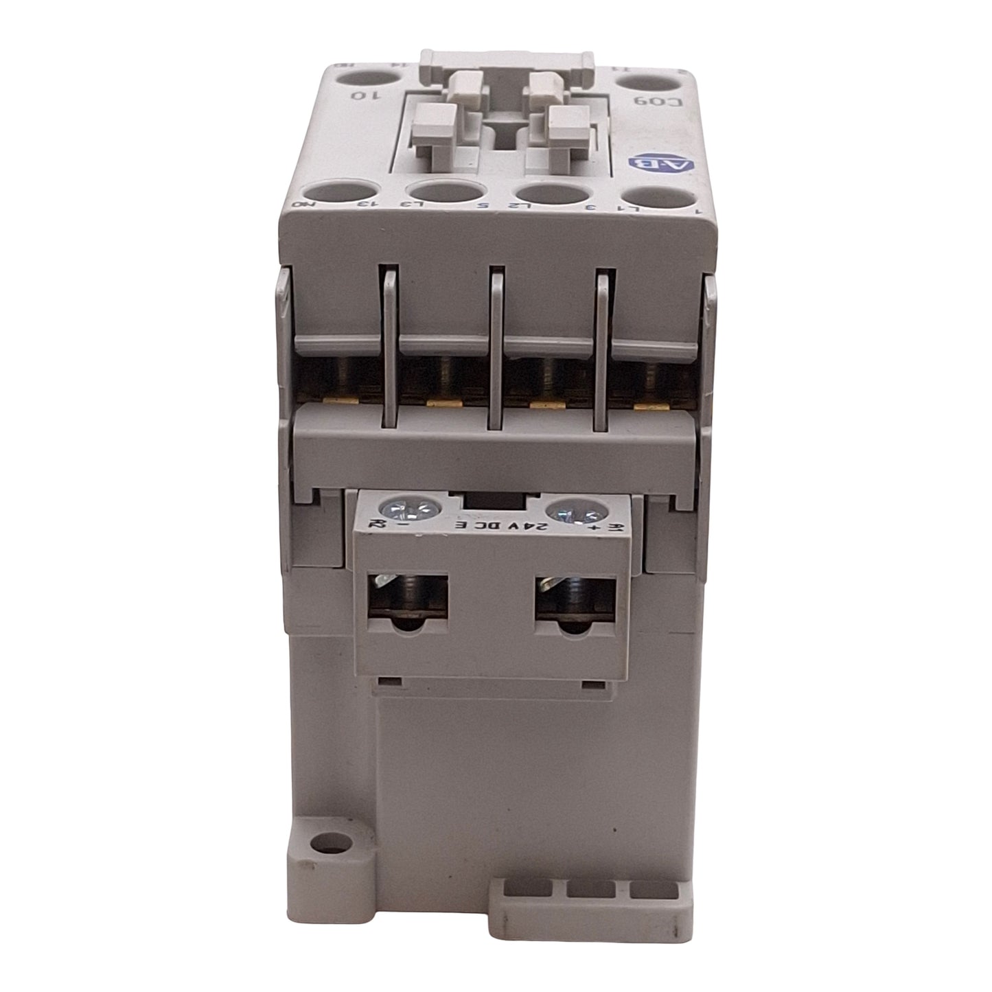 Used Allen Bradley 100-C09EJ10 Contactor 3-Pole + 1NO, 9A, 7.5HP @ 575VAC, 24VDC Coil