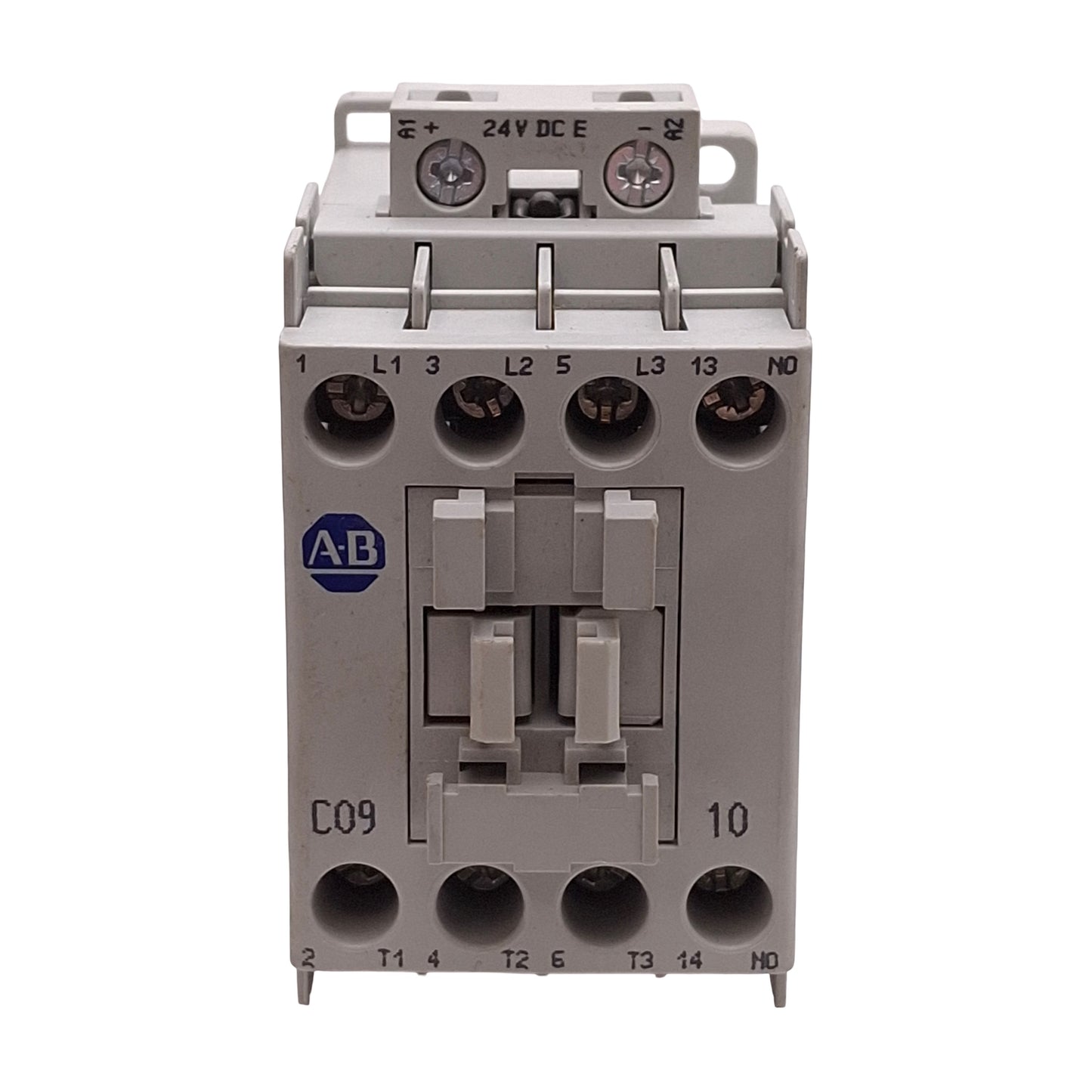 Used Allen Bradley 100-C09EJ10 Contactor 3-Pole + 1NO, 9A, 7.5HP @ 575VAC, 24VDC Coil