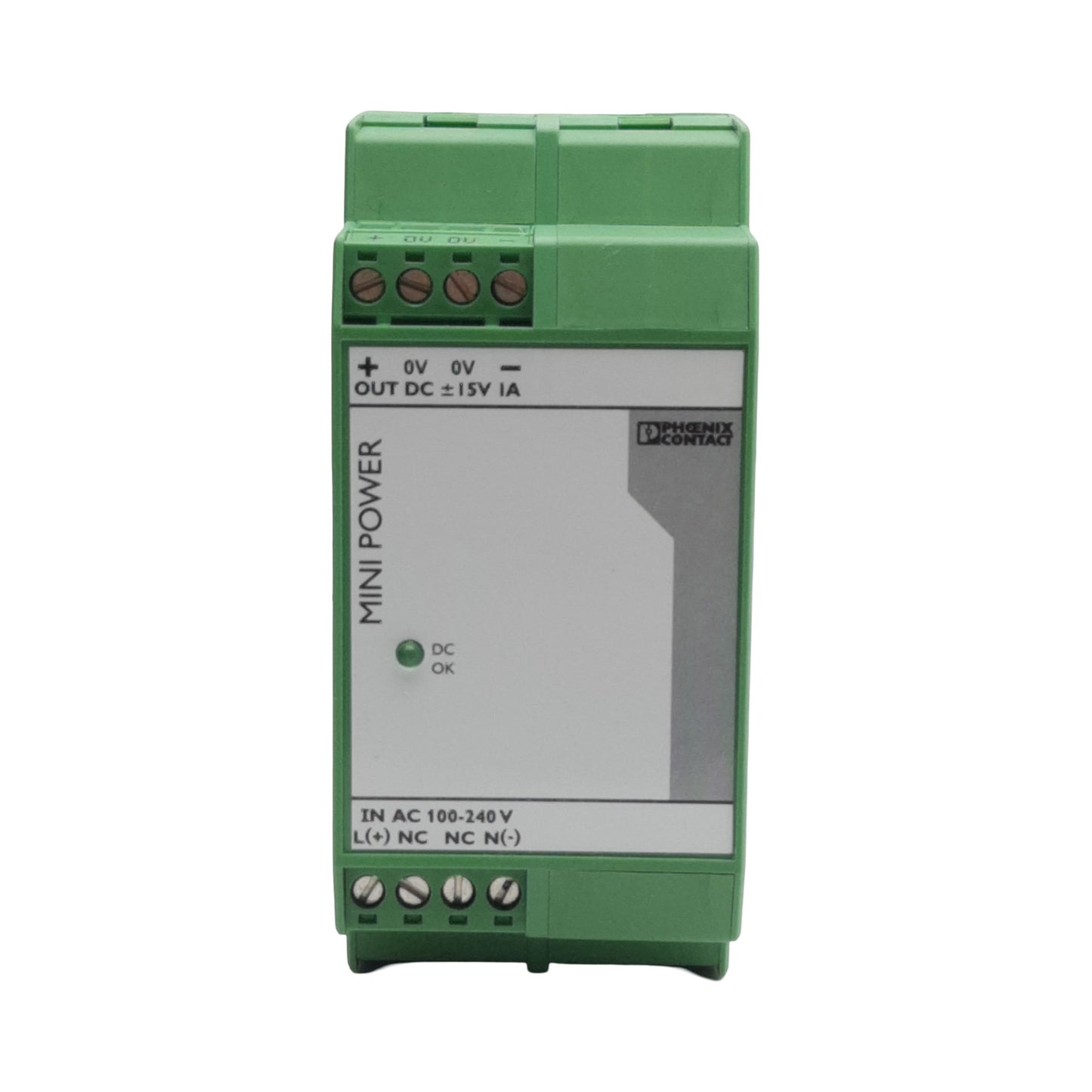 New Phoenix Contact 2938743 Power Supply, 240VAC/350VDC In, 1A ±15VDC Out, DIN Rail