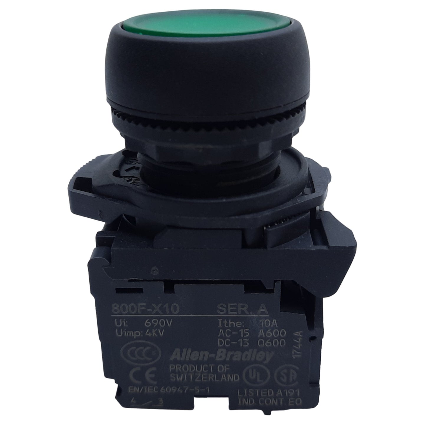 Used Allen Bradley 800FP-LFA3 Illuminated Push Button, 1NO-1NC, ø22.5mm, 10A 600V AC