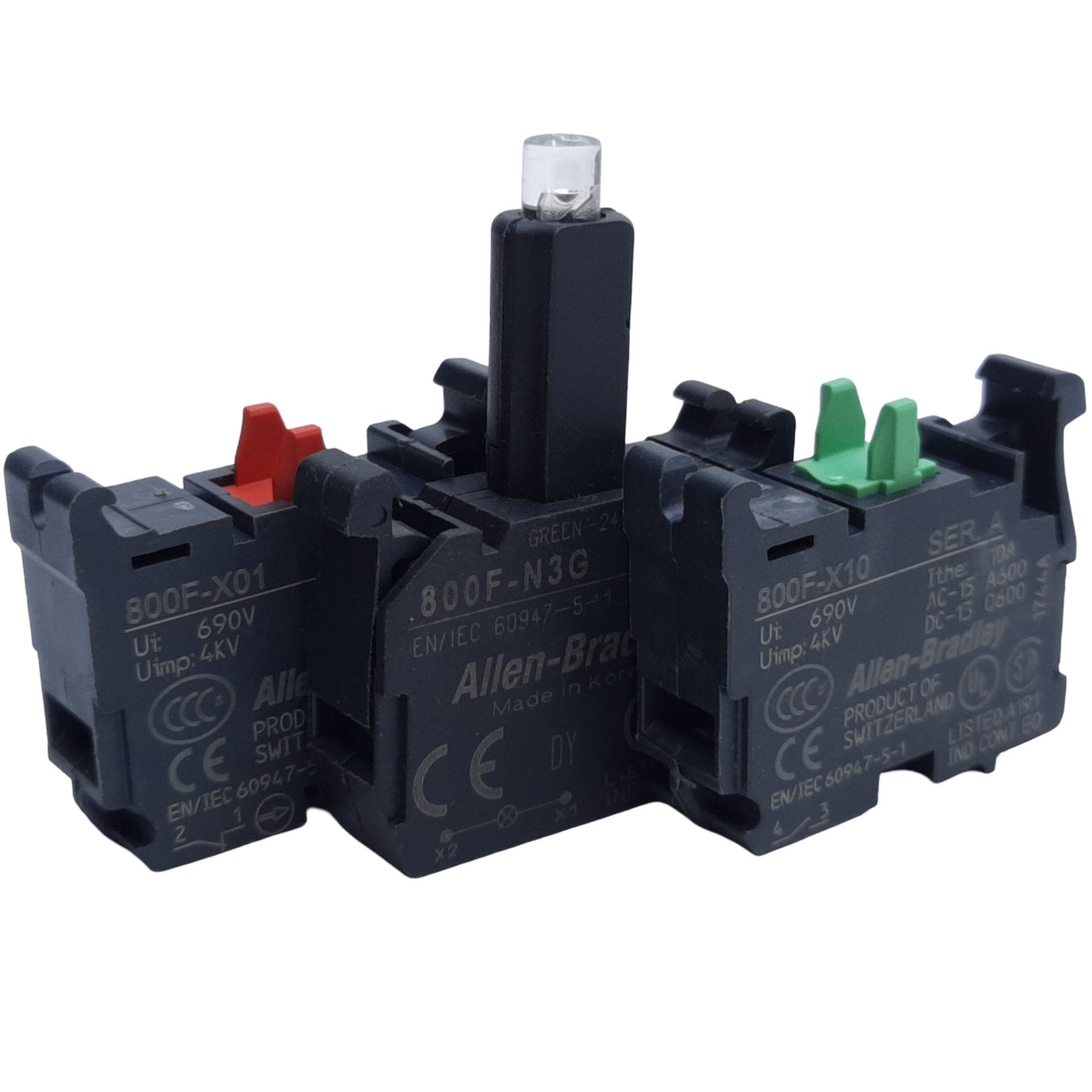 Used Allen Bradley 800FP-LFA3 Illuminated Push Button, 1NO-1NC, ø22.5mm, 10A 600V AC