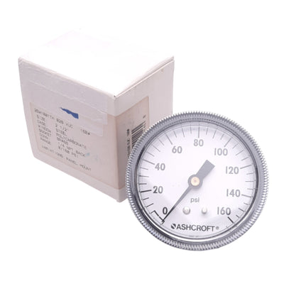New Ashcroft 25W1001TH02BXUC160# Pneumatic Pressure Gauge, 0-160psi, 2-1/2", 1/4"NPT