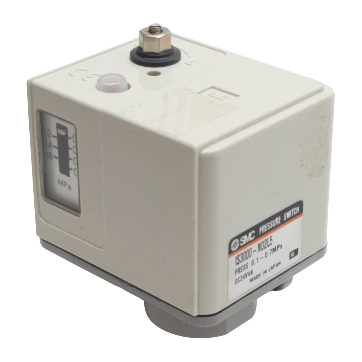 Used SMC IS3000-N02L5 Pneumatic Pressure Switch, 0.1-0.7MPa, 1/4in NPT, 160mA 5VDC