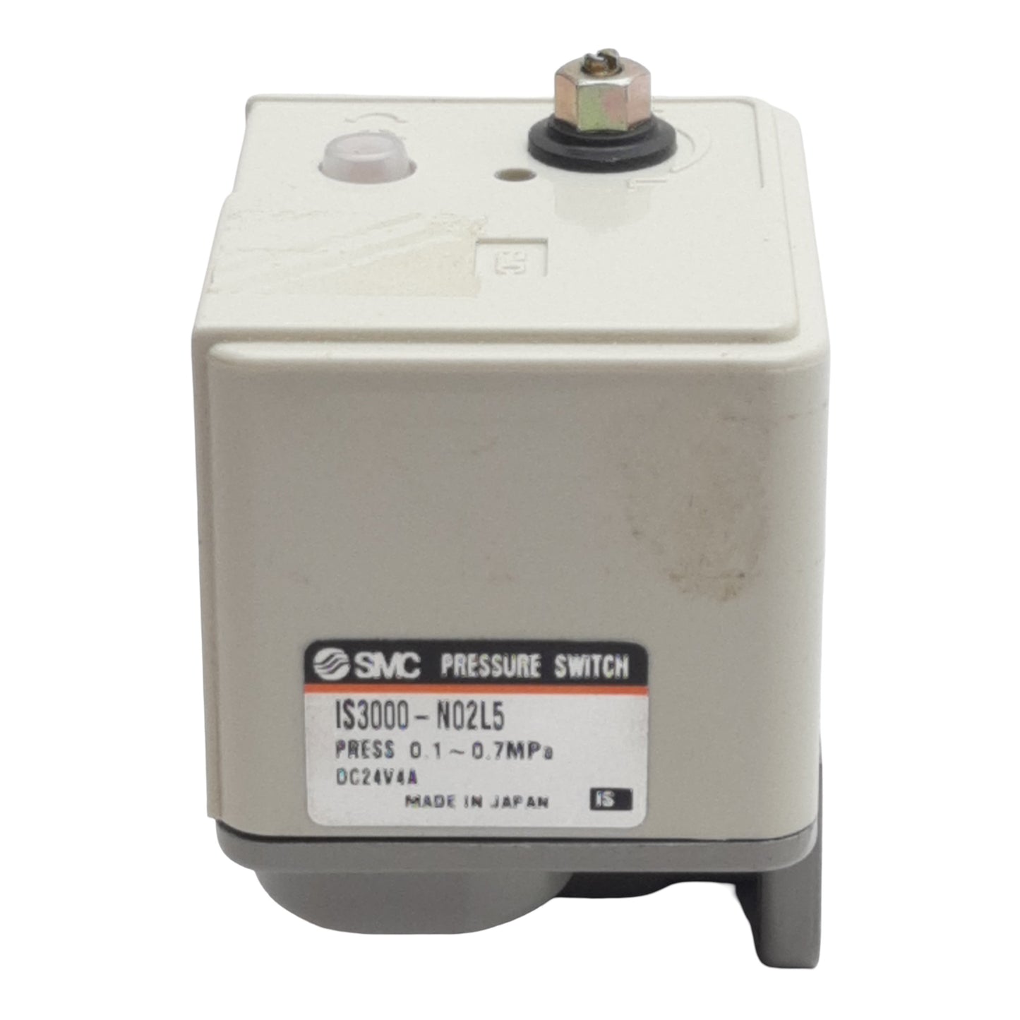 Used SMC IS3000-N02L5 Pneumatic Pressure Switch, 0.1-0.7MPa, 1/4in NPT, 160mA 5VDC