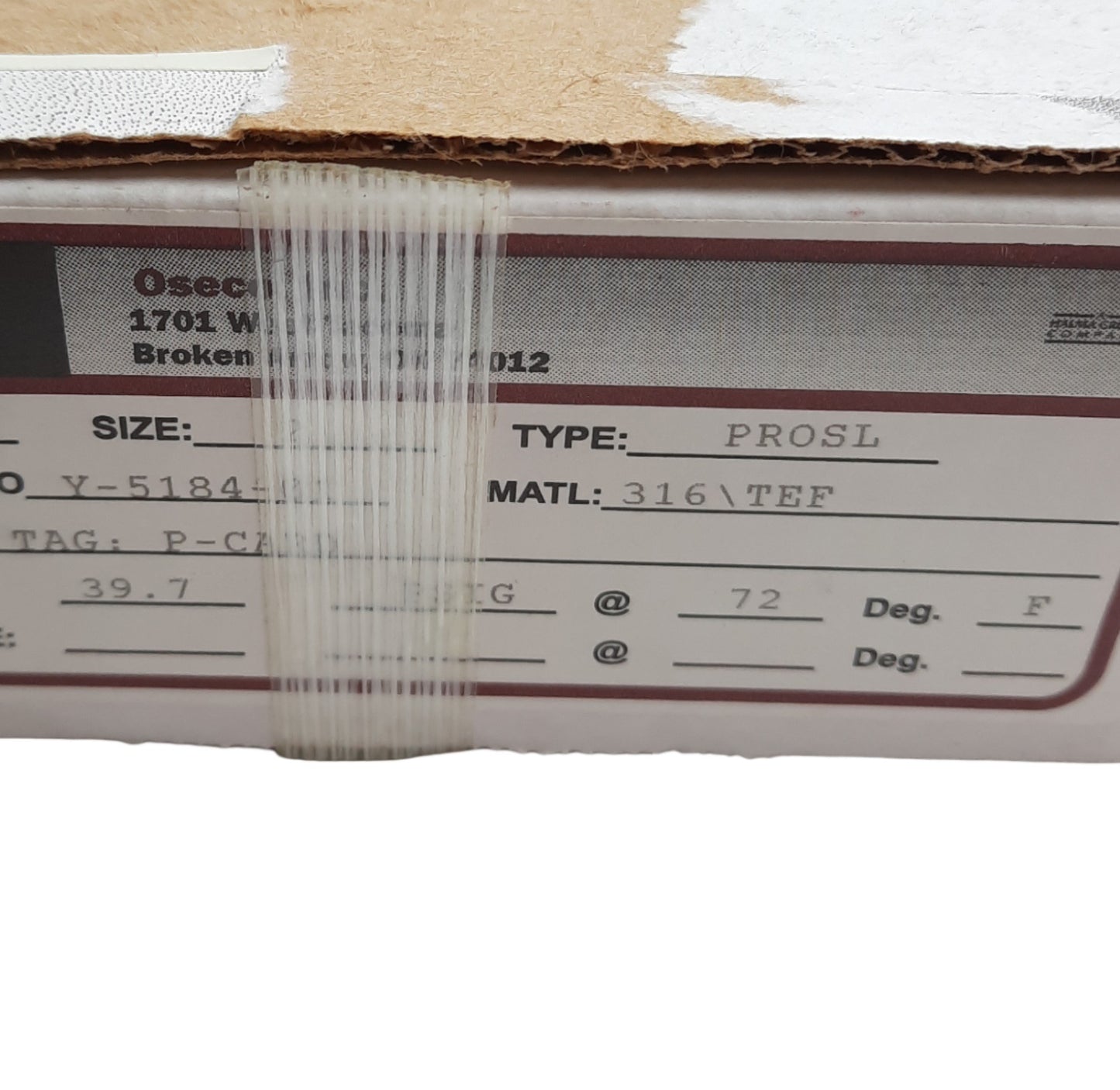 Used Oseco PROSL Y-5184-01 Rupture Disc, 2in DN50, 39.7 psig @ 72°F Burst Pressure