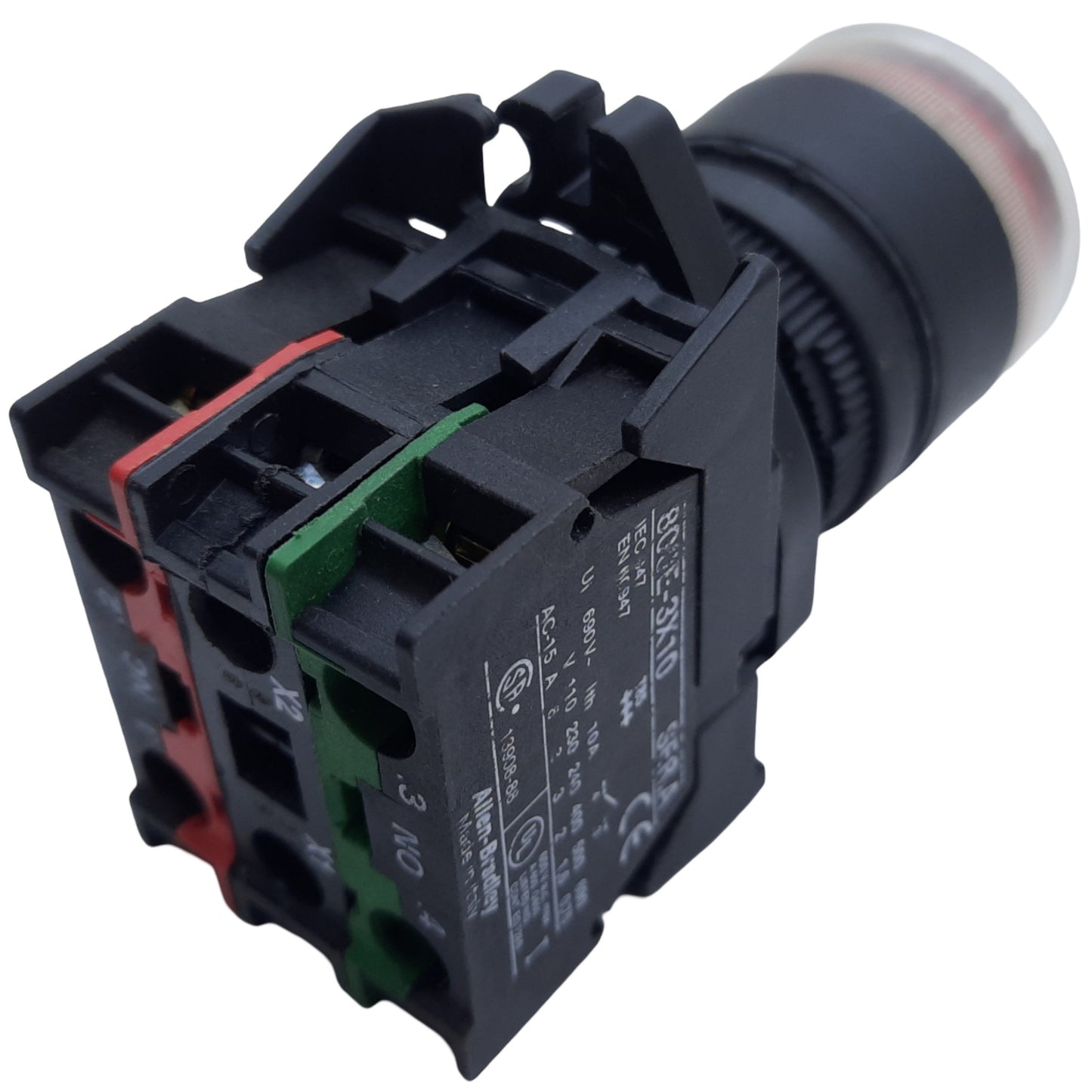 Used Allen Bradley 800EP-LFA4 Push Button, 1NO-1NC, ø22.5mm, 10A 600V AC, 250V AC LED