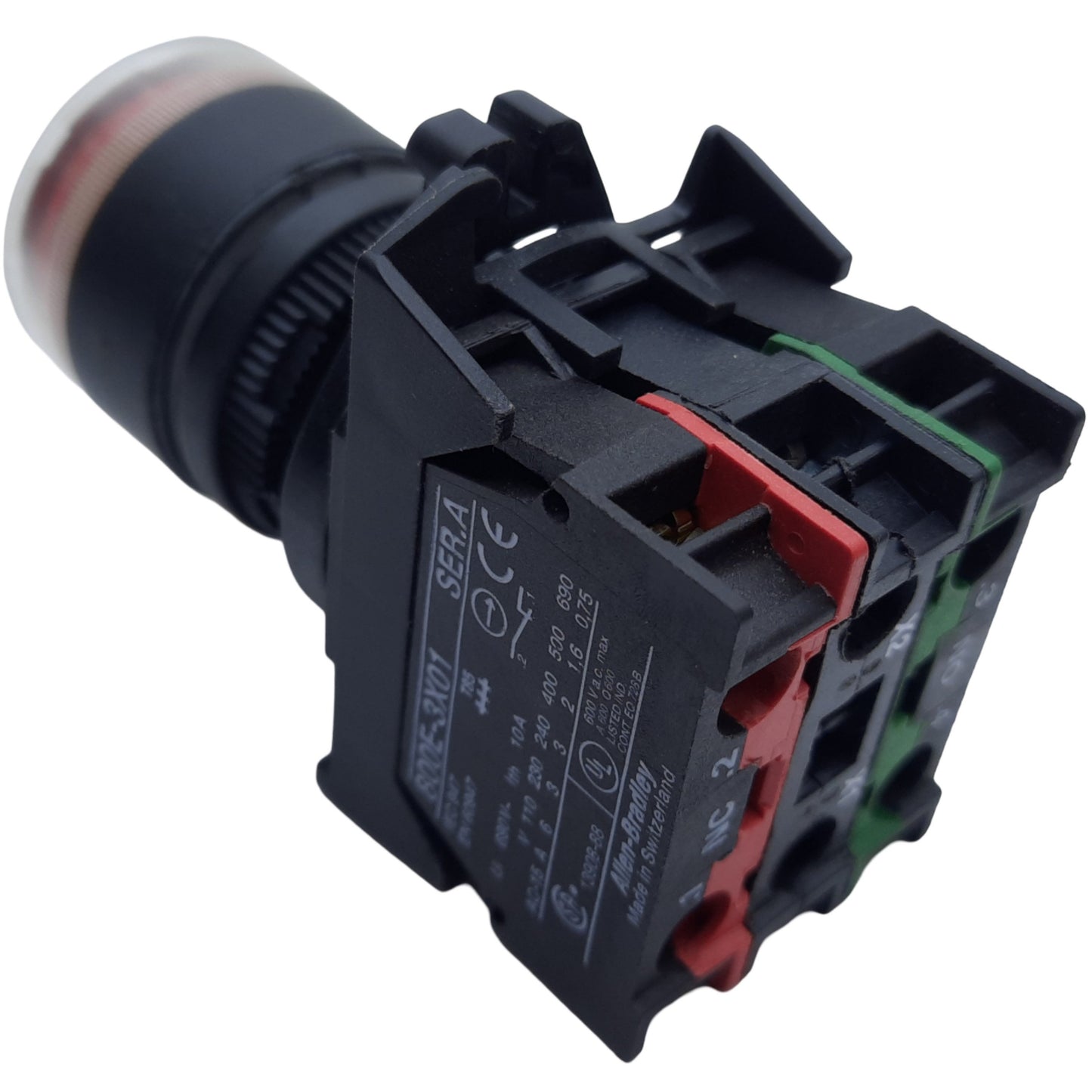 Used Allen Bradley 800EP-LFA4 Push Button, 1NO-1NC, ø22.5mm, 10A 600V AC, 250V AC LED