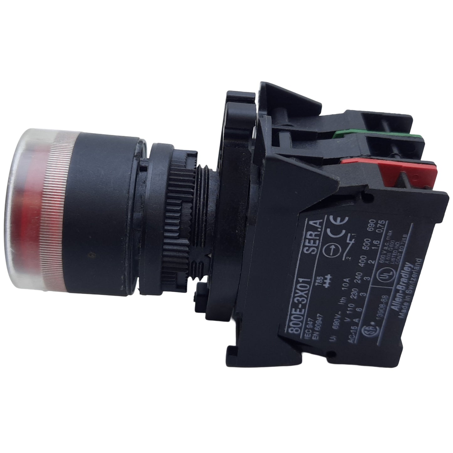 Used Allen Bradley 800EP-LFA4 Push Button, 1NO-1NC, ø22.5mm, 10A 600V AC, 250V AC LED