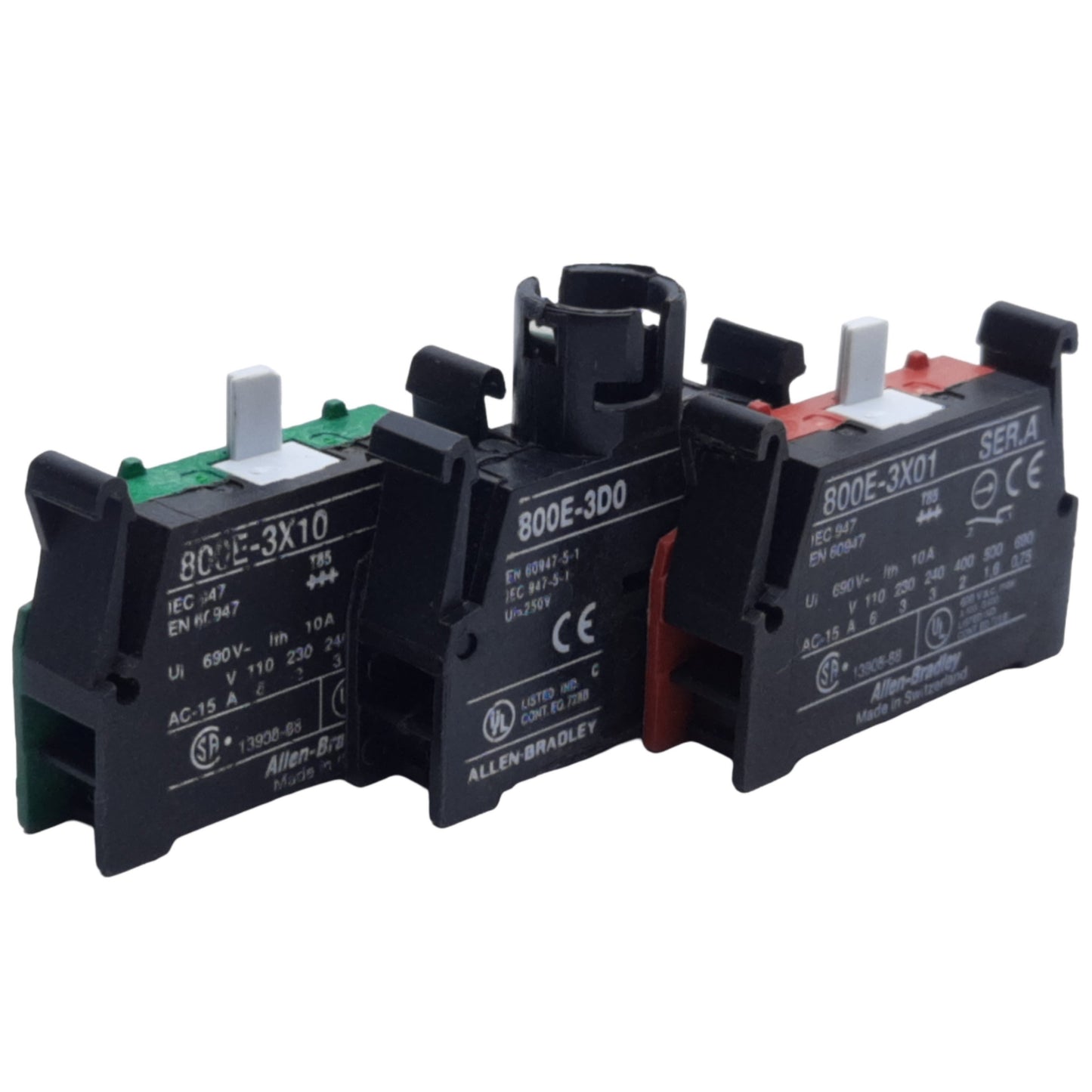 Used Allen Bradley 800EP-LFA4 Push Button, 1NO-1NC, ø22.5mm, 10A 600V AC, 250V AC LED