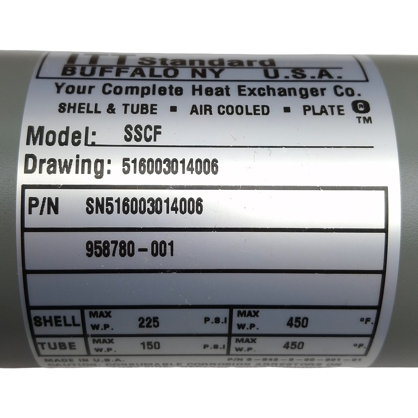 New – Open box ITT Standard SN516003014006 Heat Exchanger, 12gpm, 150psig, 270,000 BtuH Water