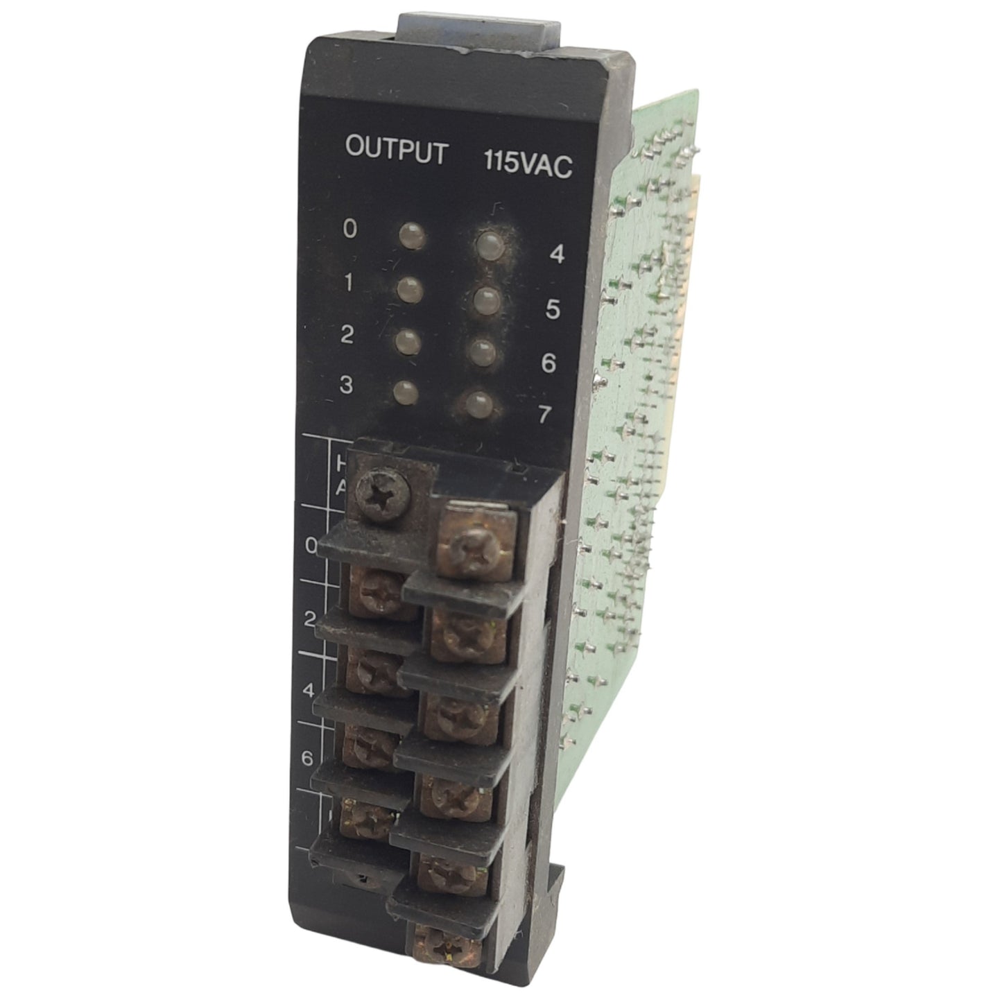 Used General Electric IC610MDL175A Series One 115VAC PLC Output Module, 8x Circuits