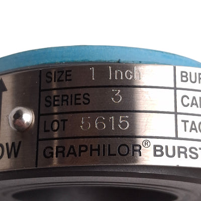 New Carbone Series 3 Graphilor Burst Disc, 1in Disc, ø2in OD, 15psig @ 72°F, 284SCFM