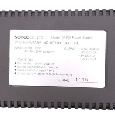 New SOTEC SP-PSI SNAP1+1 Power Supply, 90-132VAC/180-264VAC In, -12 to 17.5VDC Out