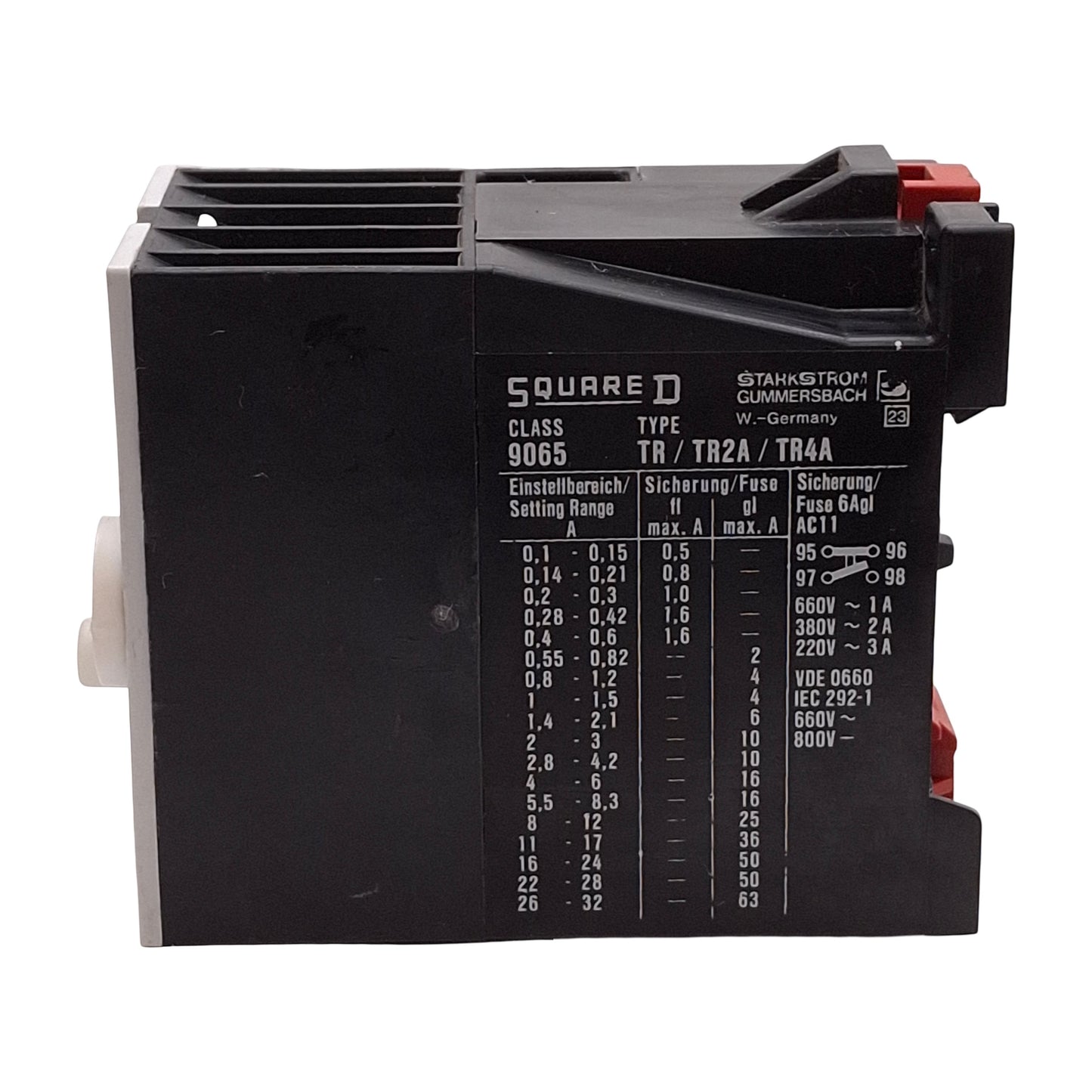Used Lot of 2 Square D 9065 TR0.8 Overload Relay, 3-Pole, NO/NC, 0.8-1.2A, 220-660VAC