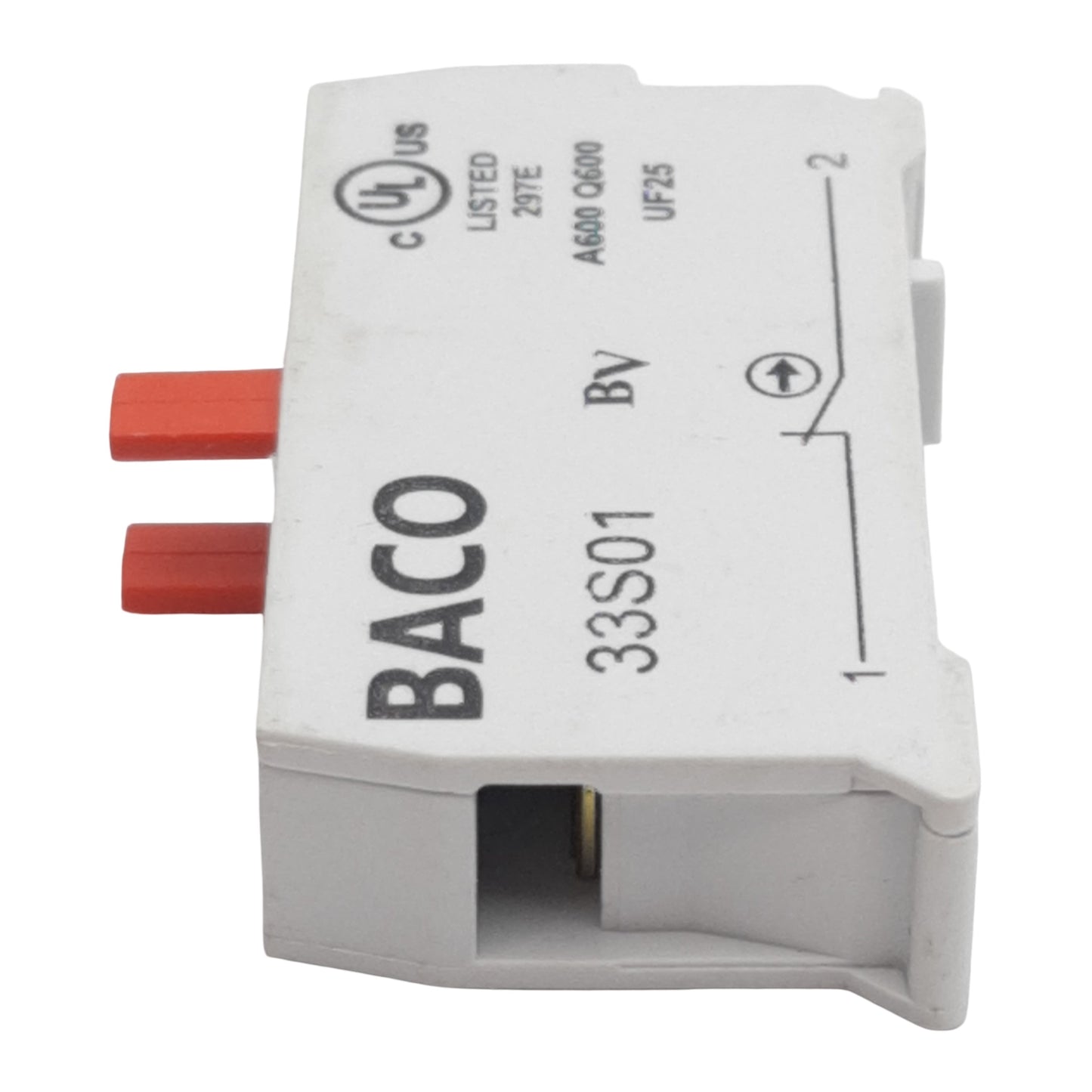 Used Lot of 3 Baco 33S01 Pushbutton Contact Block, 1N.C., 10A 600VAC, 22mm