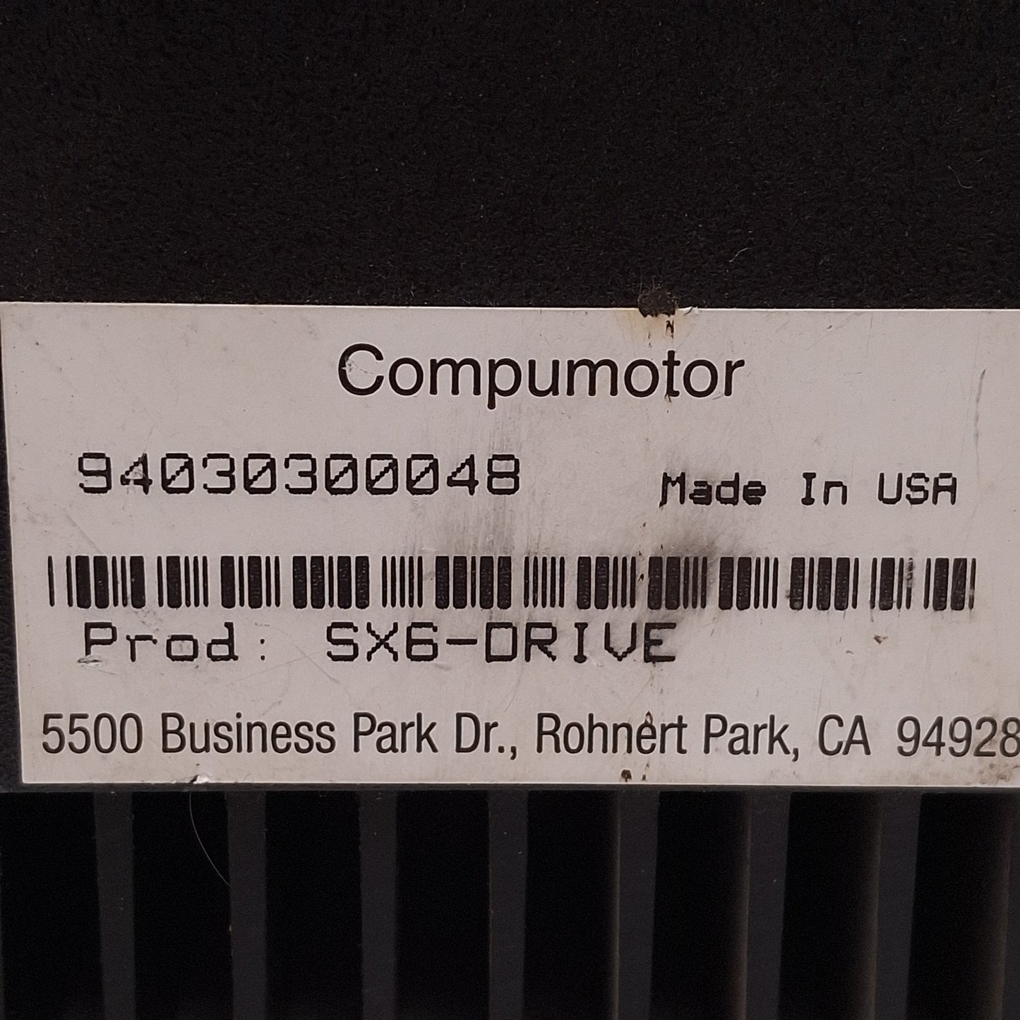 Used Parker SX6-DRIVE Compumotor Microstep Drive, 1-Axis, RS-232, 8A, 95-132VAC Input