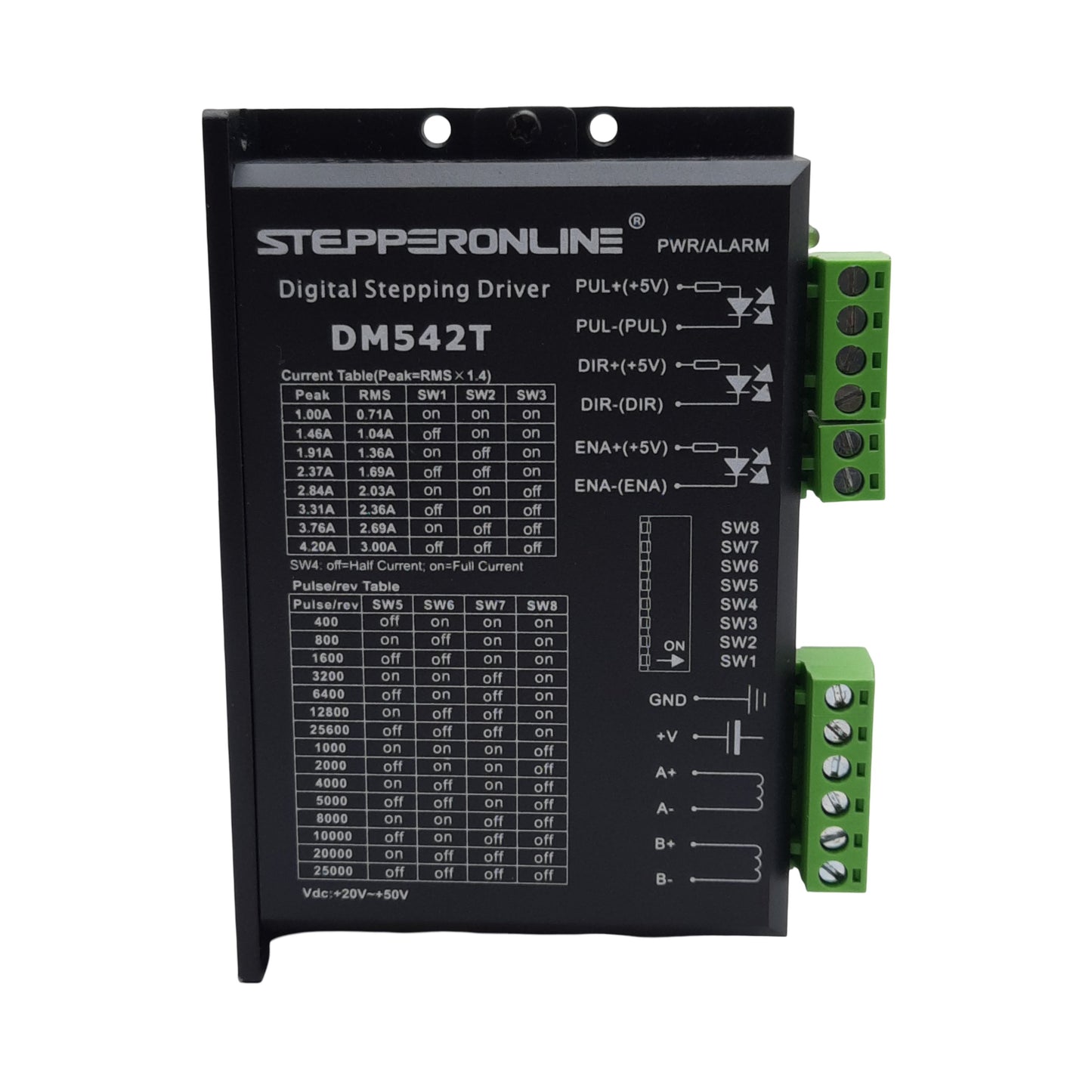 New Stepper Online DM542T Digital Stepping Driver, 4.2A, 0-200KHz, 20-50VDC In