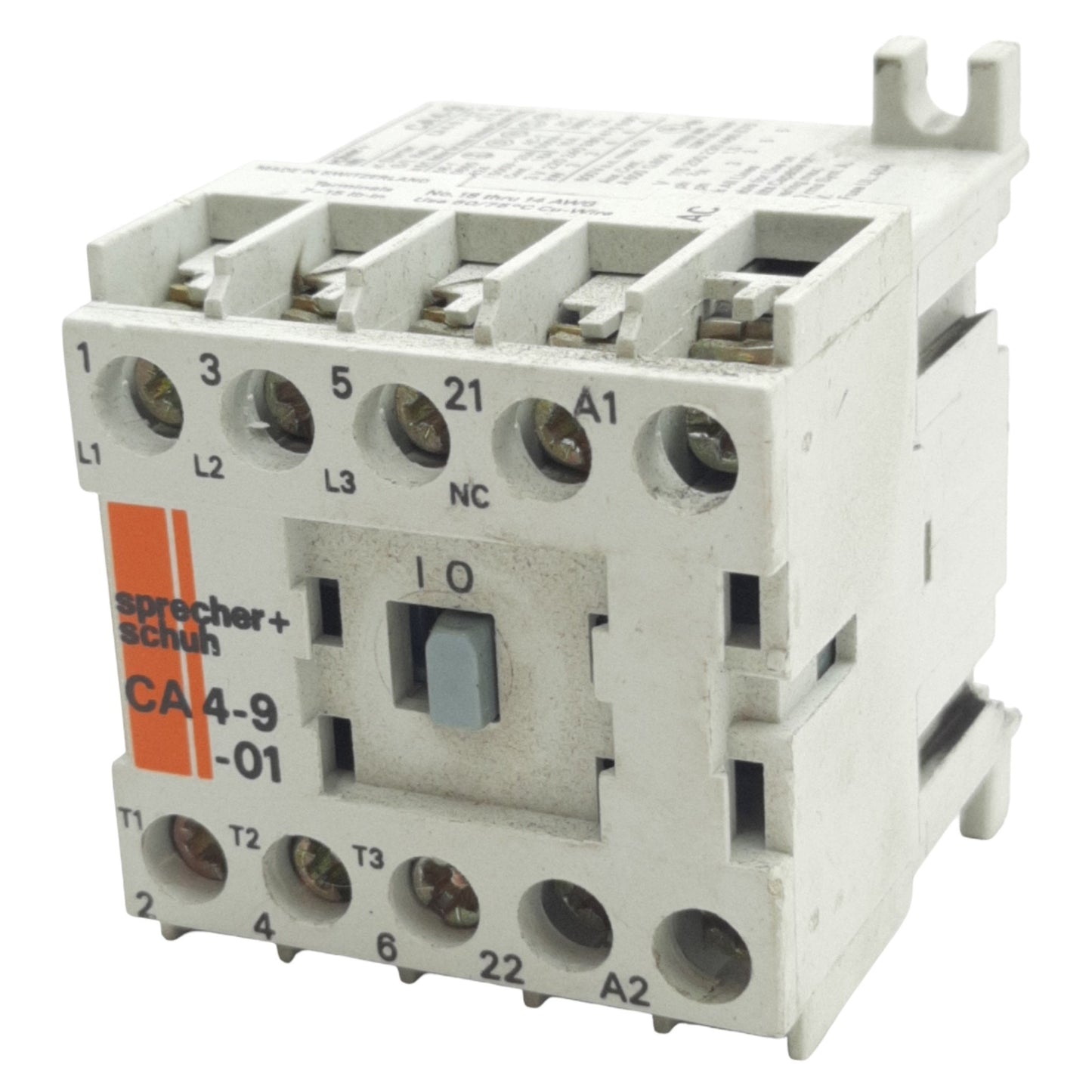 Used SPRECHER & SCHUH CA4-9-0124 Contactor, 3-Pole 1 N/C Aux, Coil: 110-120VAC