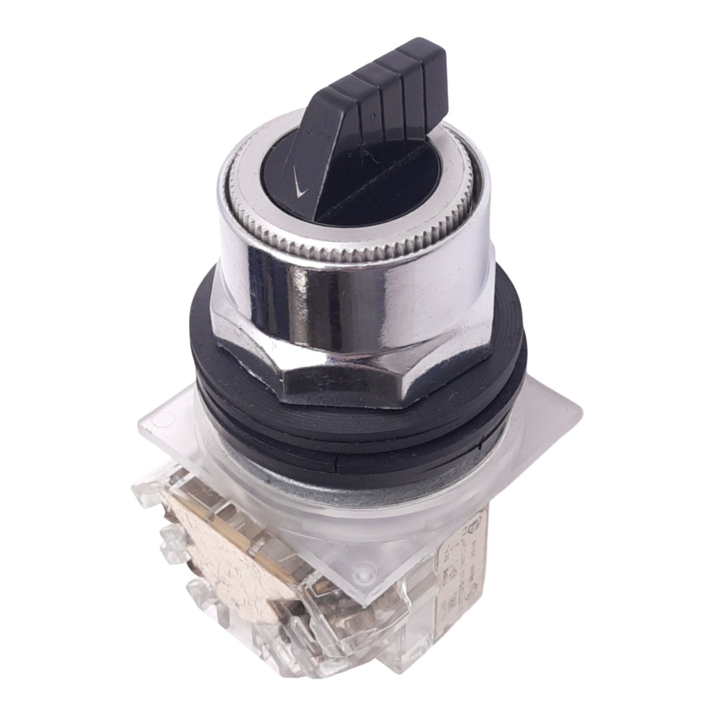 Used Schneider Electric 9001KS43FB Selector Switch, 3-Pos Maintained, 30.5mm, 1NO 1NC
