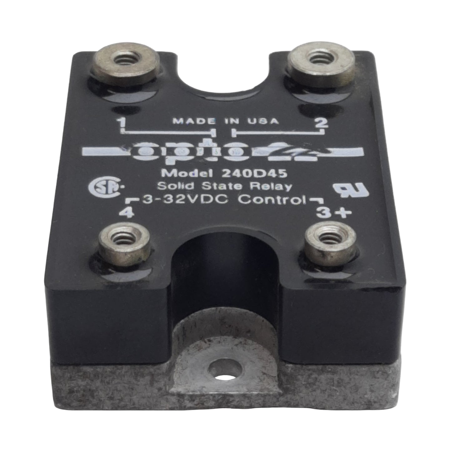 Used Opto 22 240D45 Solid-State Relay, SPST-NO, 45A 240VAC Line, 3-32VDC Control