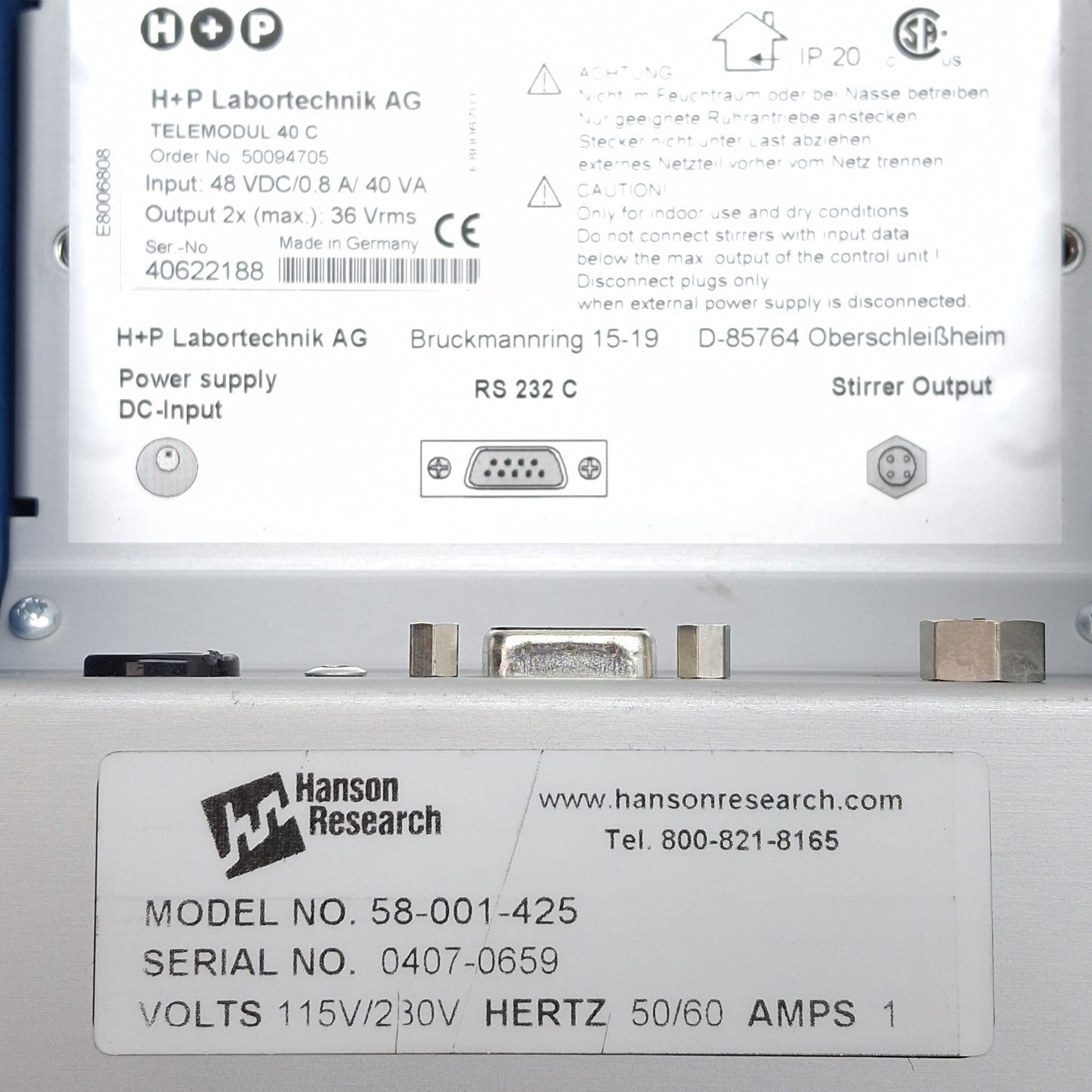 Used Hanson Research 2mag-USA Magnetic Motion Mix Drive 6 & Telemodul 40C Control