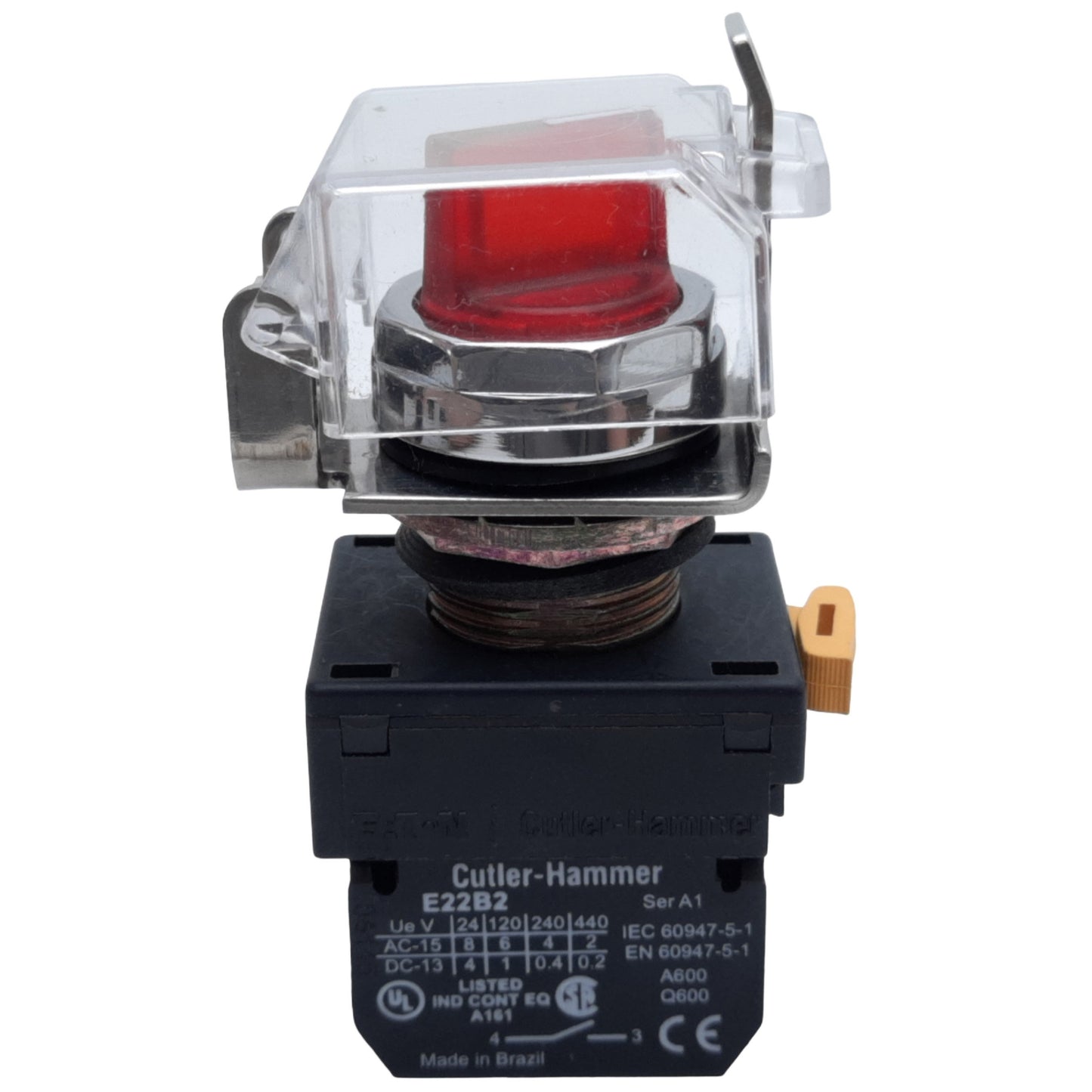 Used Cutler-Hammer E22S62 Illuminated Selector Switch 2-Position 1NO 600VAC *No Bulb*