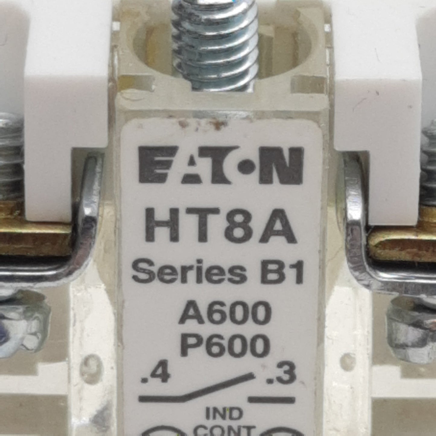 Used Lot of 2 Eaton HT8A Pushbutton Contact Block, 1N.O., 12A 600VAC, 30.5mm