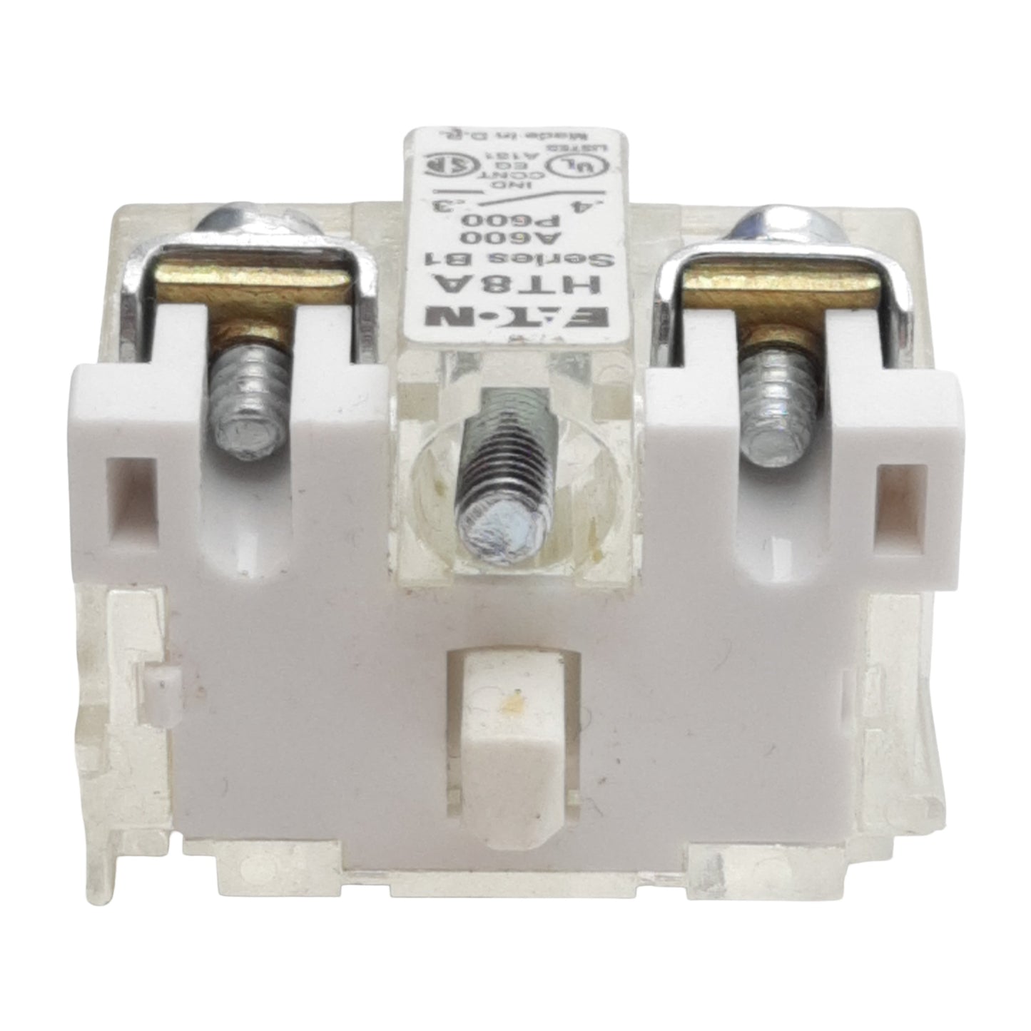 Used Lot of 2 Eaton HT8A Pushbutton Contact Block, 1N.O., 12A 600VAC, 30.5mm
