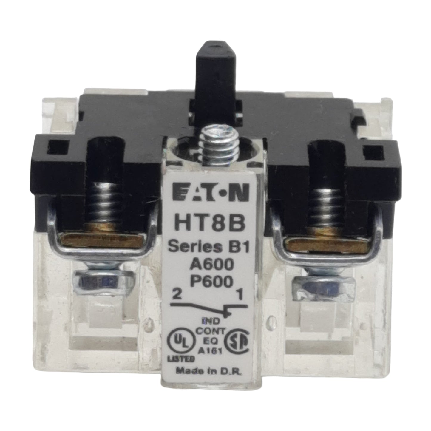 Used Lot of 2 Eaton HT8B Pushbutton Contact Block, 1N.C., 12A 600VAC, 30.5mm