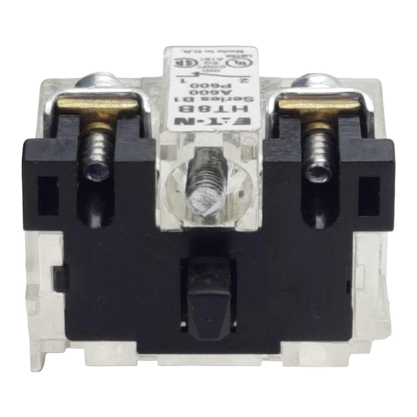 Used Lot of 2 Eaton HT8B Pushbutton Contact Block, 1N.C., 12A 600VAC, 30.5mm