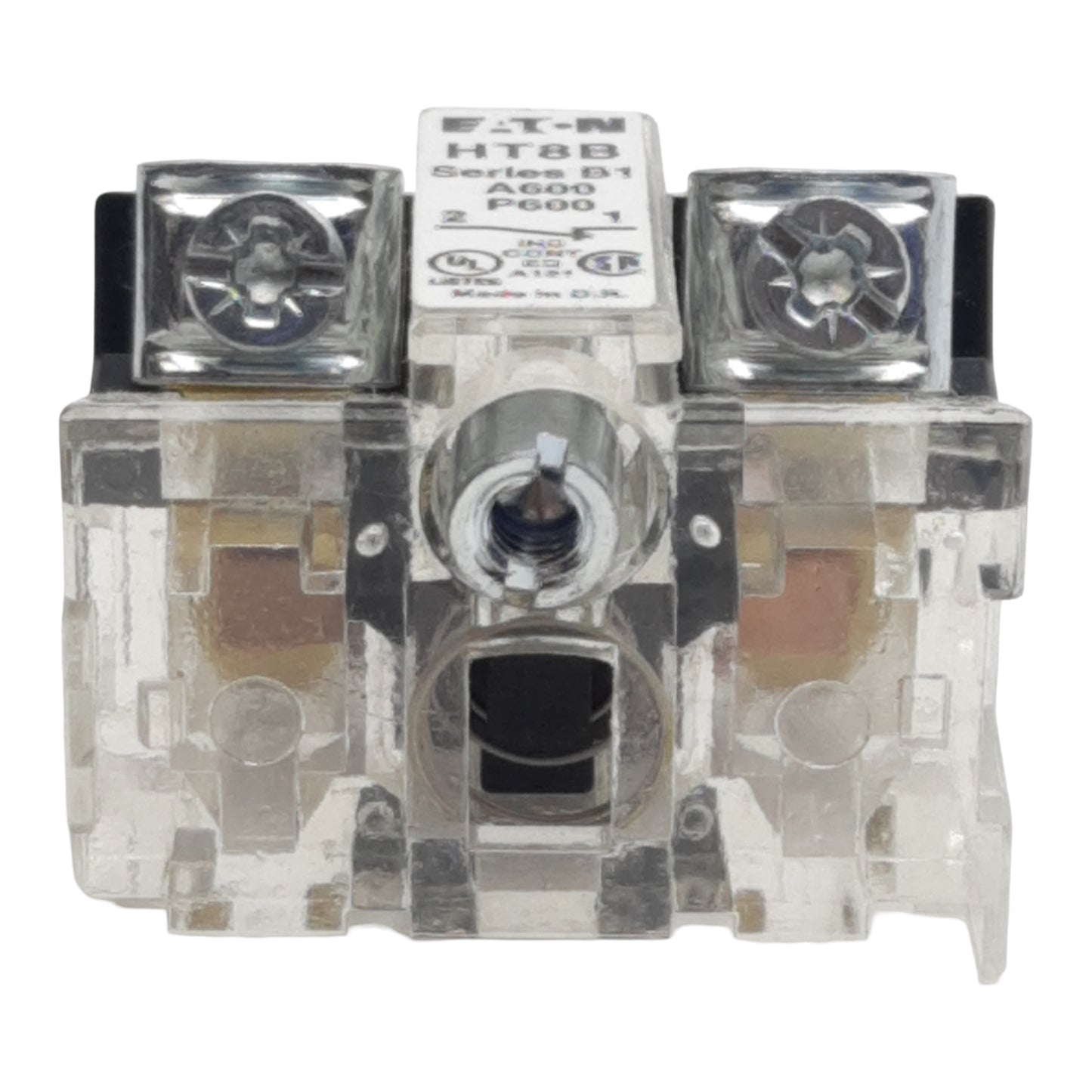 Used Lot of 2 Eaton HT8B Pushbutton Contact Block, 1N.C., 12A 600VAC, 30.5mm