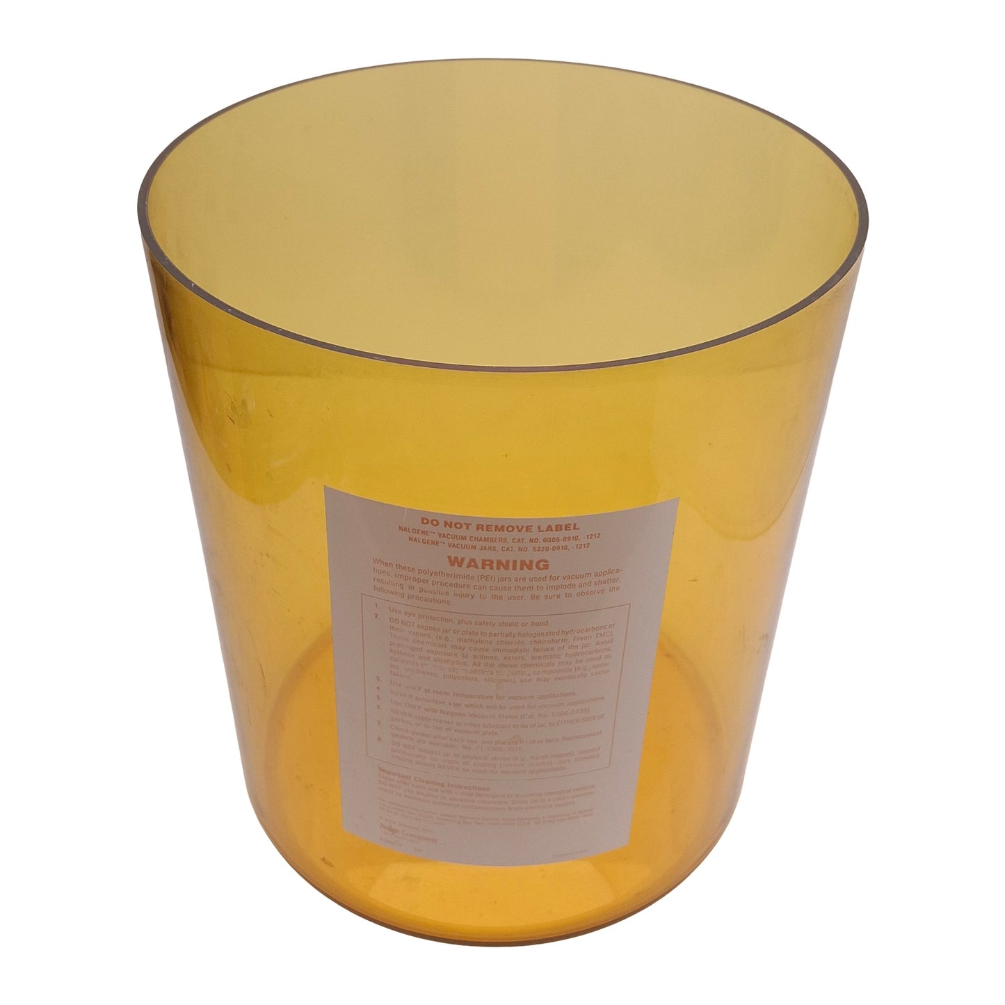 Used Nalgene 5305-0910 Vacuum Chamber Jar System, 8.3L ø8.75in x 10in, ø1/4in ID Tube
