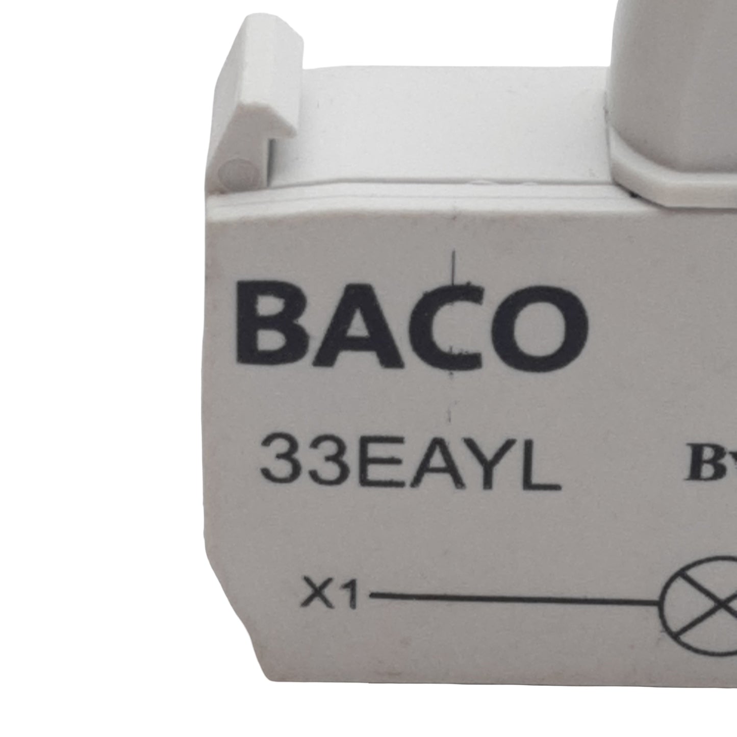 Used Baco 33EAYL Pushbutton Light Emitting Diode Module, Yellow, 24VDC/VAC, 22mm