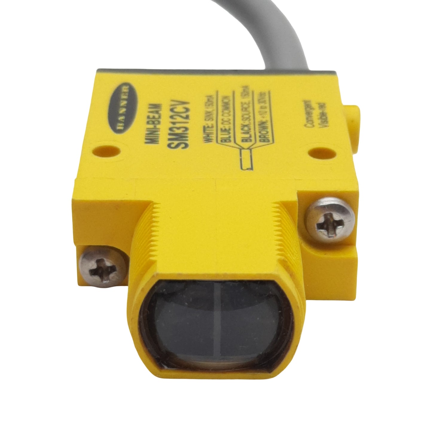 Used Banner SM312CV Mini-Beam Photoelectric Sensor NPN/PNP, 16mm Range, 10-30VDC