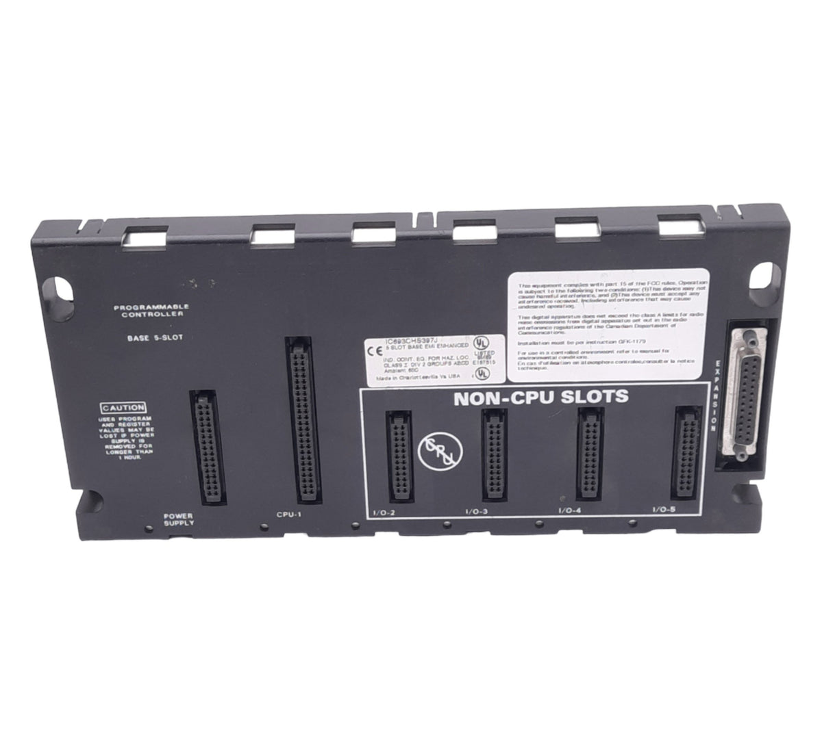 Used GE Fanuc IC693CHS397J Expansion Base Unit EMI Enhanced, 5-Slot, for 90-30 PLC