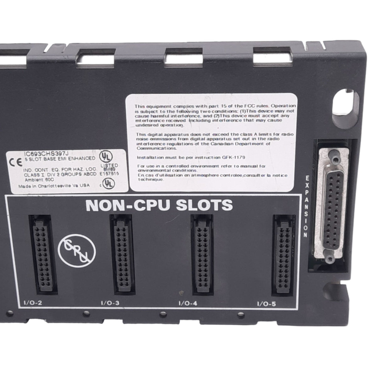Used GE Fanuc IC693CHS397J Expansion Base Unit EMI Enhanced, 5-Slot, for 90-30 PLC