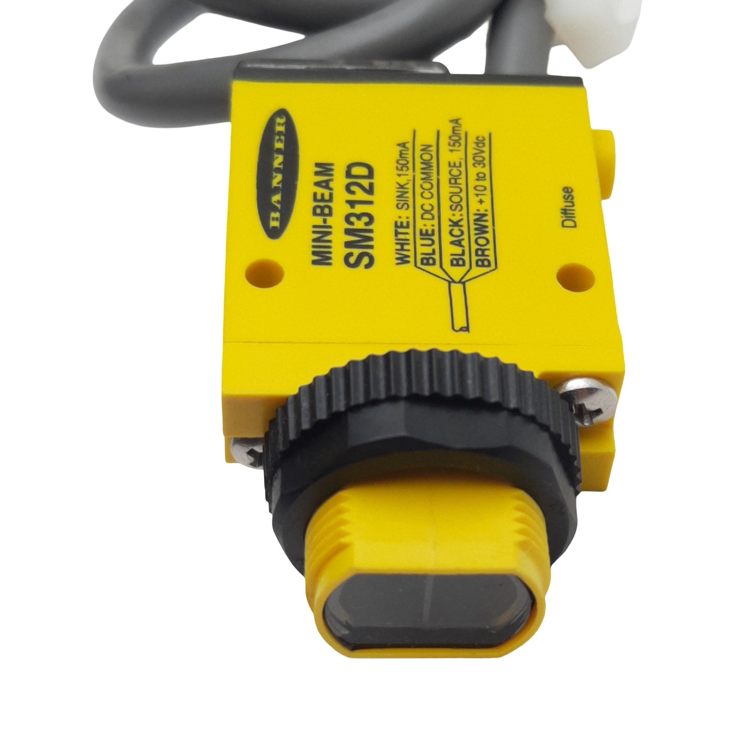 Used Banner SM312D Mini-Beam Photoelectric Sensor, NPN/PNP, 380mm Range, 10-30VDC