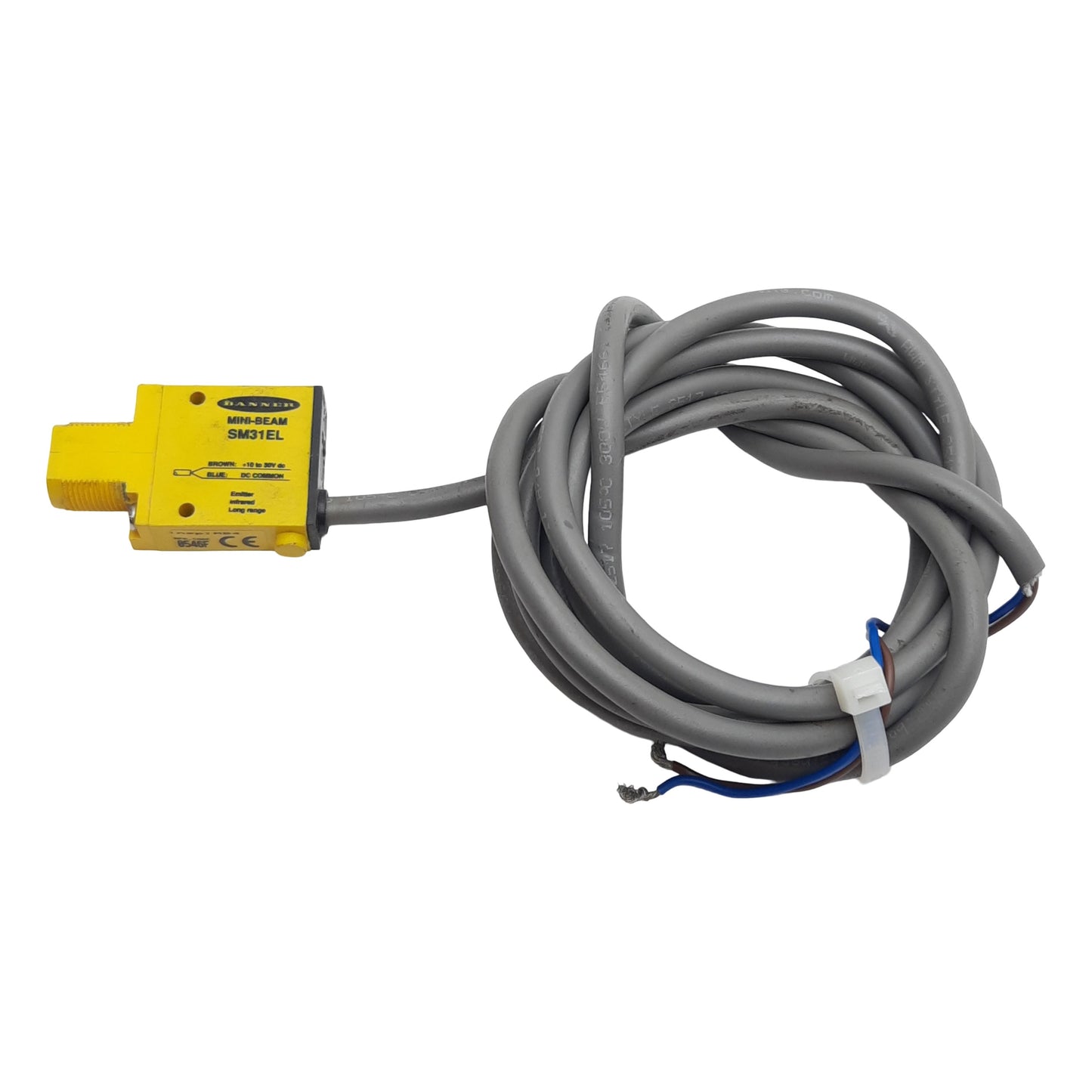 Used Banner SM31EL Mini-Beam Photoelectric Sensor, 10-30VDC, 30m Range, 1.8m Cable