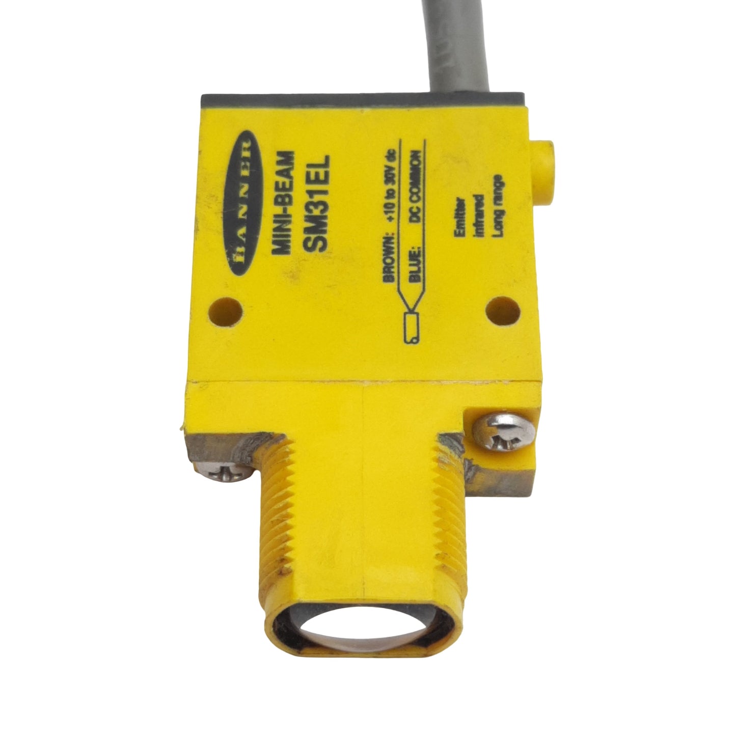 Used Banner SM31EL Mini-Beam Photoelectric Sensor, 10-30VDC, 30m Range, 1.8m Cable