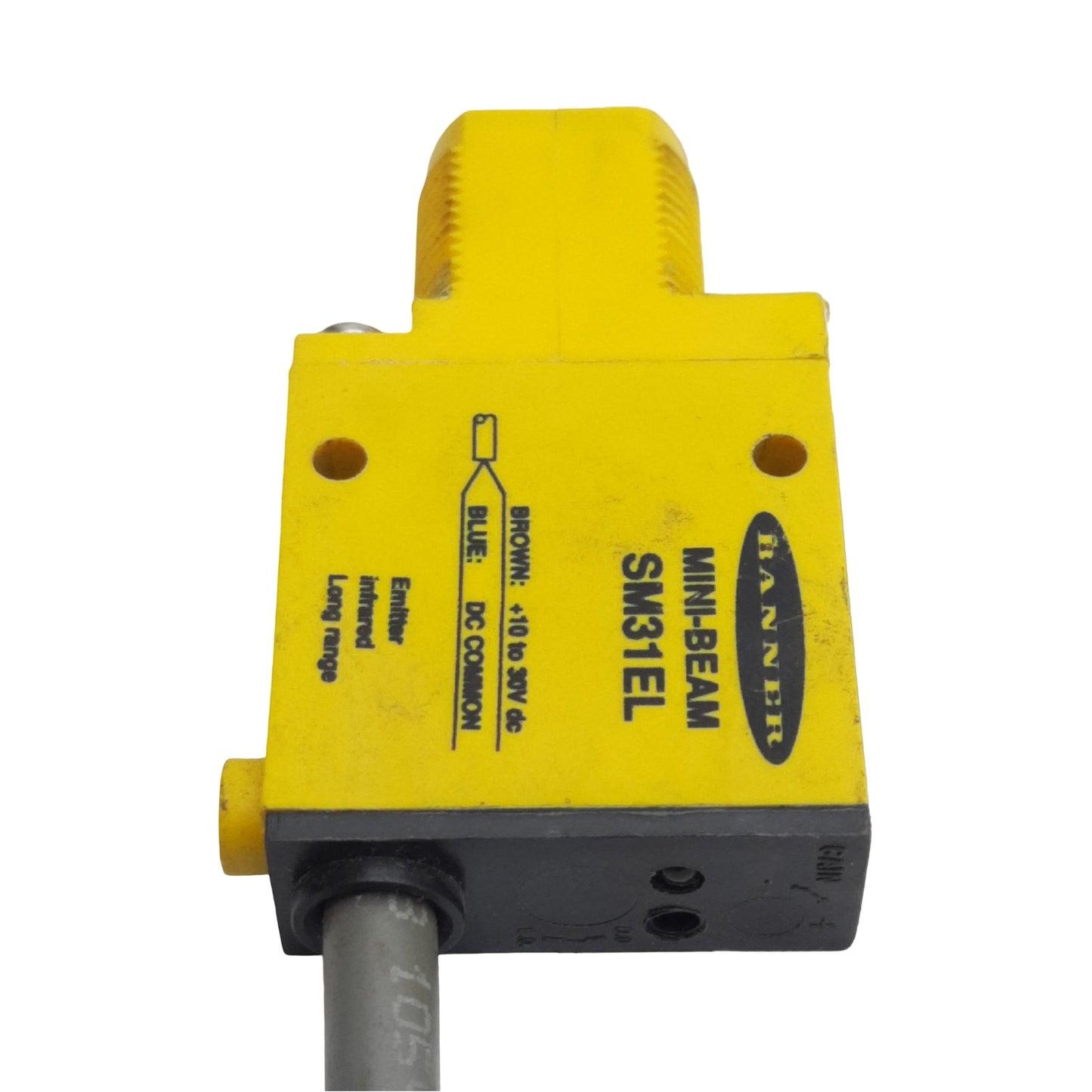 Used Banner SM31EL Mini-Beam Photoelectric Sensor, 10-30VDC, 30m Range, 1.8m Cable